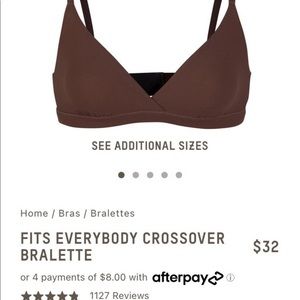 SKIMS XXS Fits Everybody Crossover Bralette Cocoa